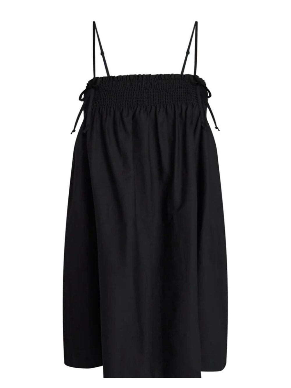 Black Smocked Mini Dress with Spaghetti Straps